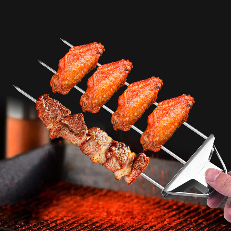 GrillMaster™ Tri-Spike: Revolusjonerende 3-veis grillspyd for perfeksjon hver gang 